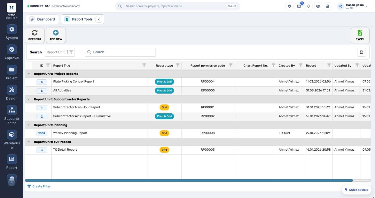 No-code report design.